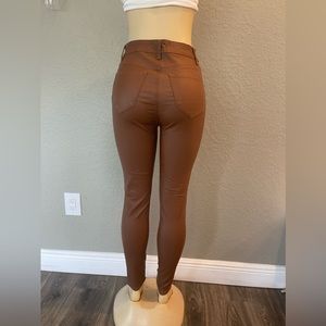 Faux leather jeans